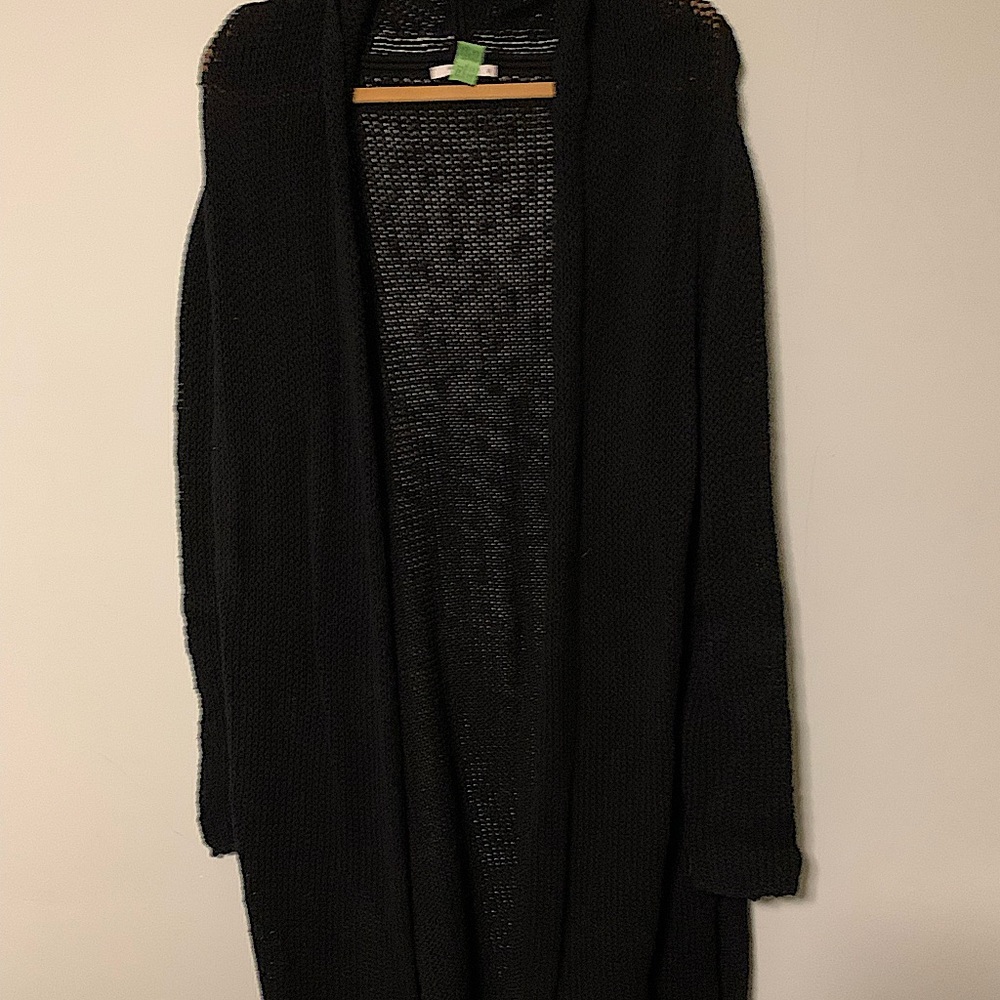 MM LaFleur Mercerized Cotton Long Swearer/Jacket, XL, Black
